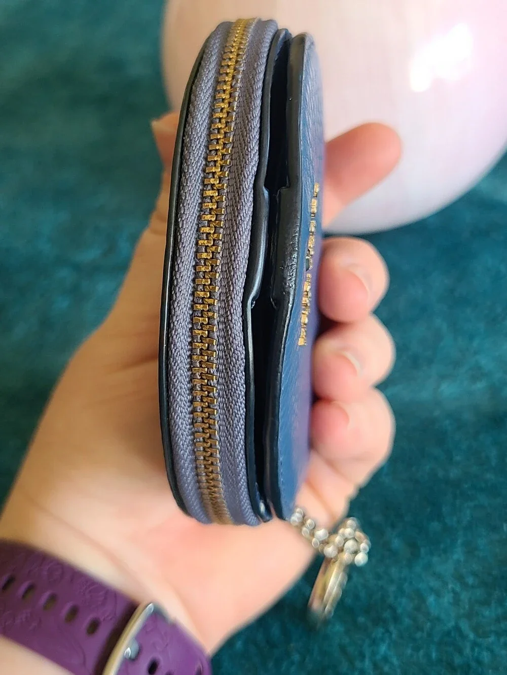 kate spade Blue Leather Wallet With Keychain
